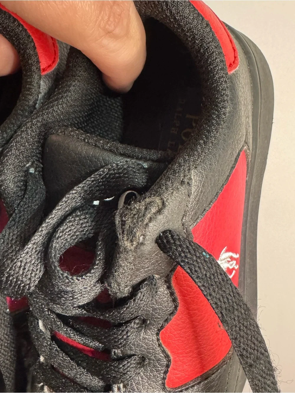 Polo Ralph Lauren Kids Black Red Low Top Sneakers Youth Size 11